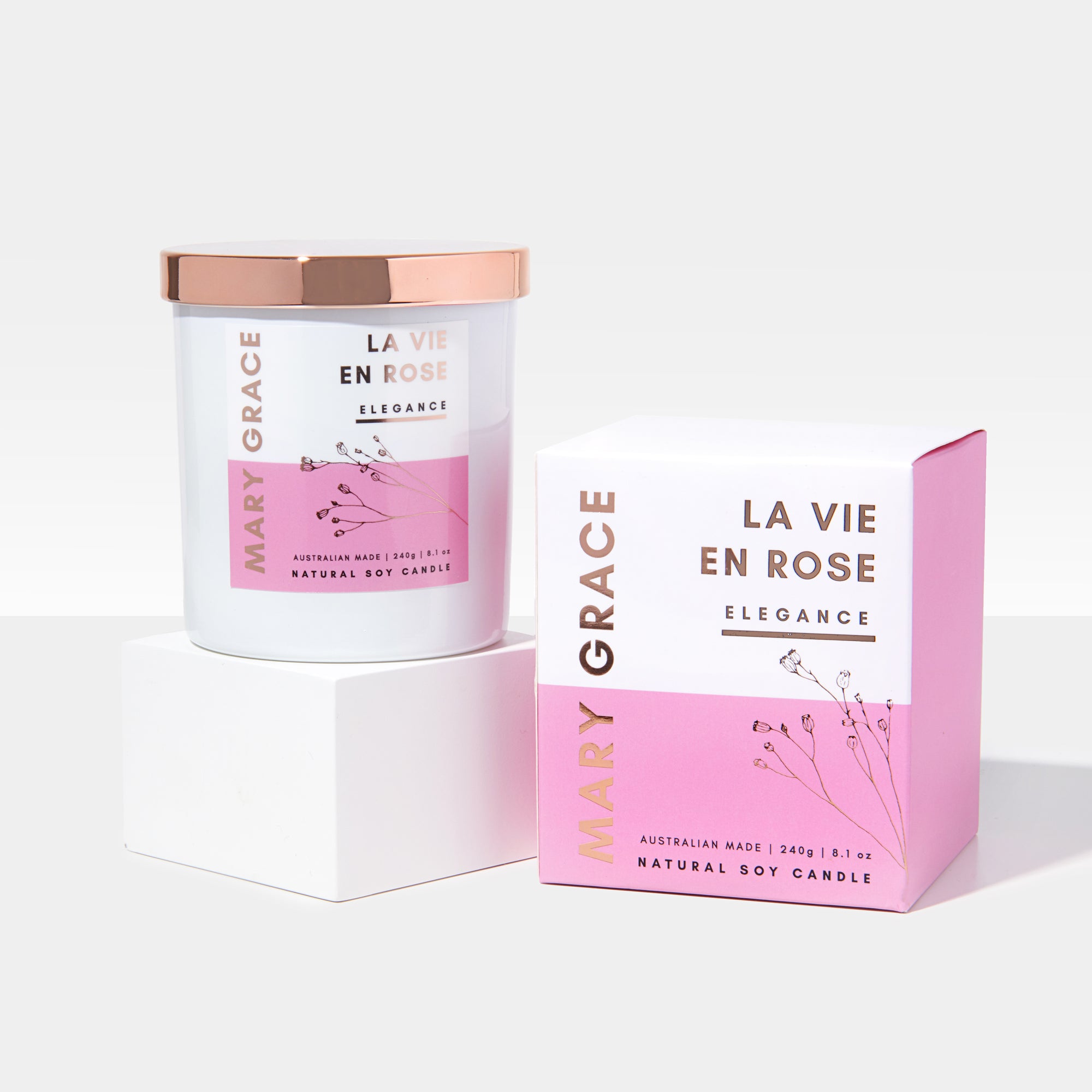 La Vie En Rose Jar Candle Candle Soy Candle Mary Grace