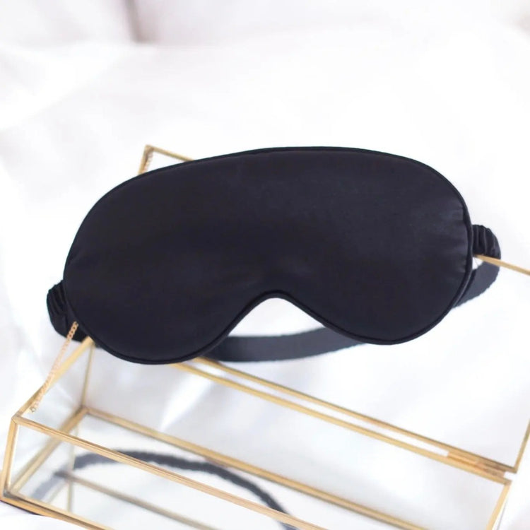 Luxe Satin Sleep Mask Black Eye Mask Mary Grace Satin Mask