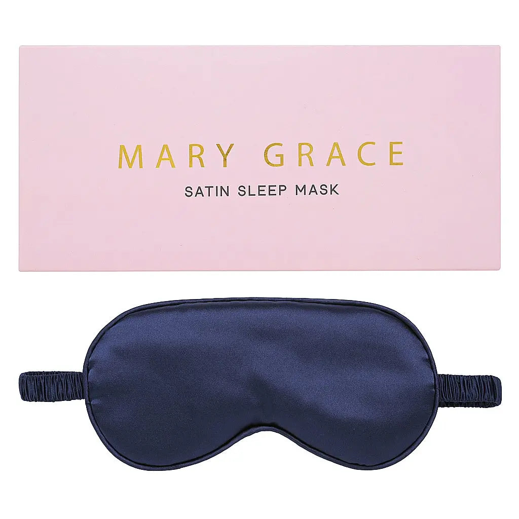 Luxe Satin Sleep Mask Navy Eye Mask Mary Grace Satin Mask