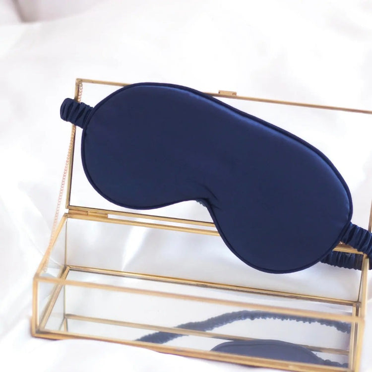 Luxe Satin Sleep Mask Navy Eye Mask Mary Grace Satin Mask